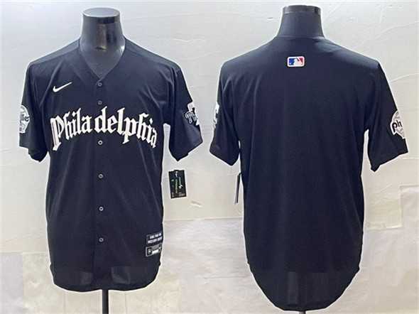 Men%27s Philadelphia Phillies Blank Black GOTHIC Vapor Limited Stitched Jersey->philadelphia phillies->MLB Jersey